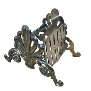 Toleware Knife Rest Holder Silver Plate Leonard Vintage 12 Slots Made in Italy